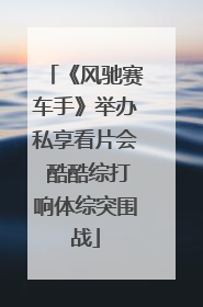《风驰赛车手》举办私享看片会 酷酷综打响体综突围战