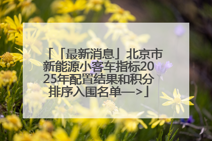 「最新消息」北京市新能源小客车指标2025年配置结果和积分排序入围名单—>