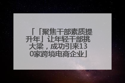「聚焦干部素质提升年」让年轻干部挑大梁，成功引来130家跨境电商企业