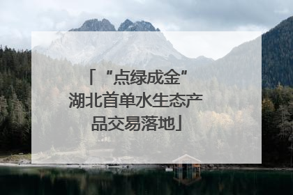 “点绿成金” 湖北首单水生态产品交易落地
