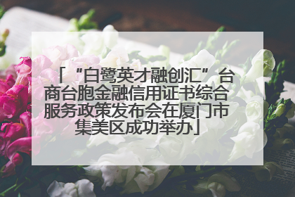 “白鹭英才融创汇”台商台胞金融信用证书综合服务政策发布会在厦门市集美区成功举办