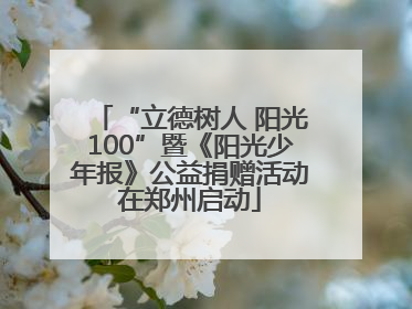 “立德树人 阳光100”暨《阳光少年报》公益捐赠活动在郑州启动