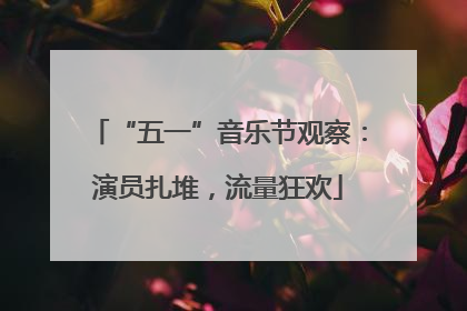 “五一”音乐节观察：演员扎堆，流量狂欢