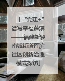 “党建+”谱写幸福莲滨——福建新罗南城街道莲滨社区创新治理模式探访