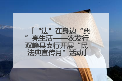 “法”在身边“典”亮生活——农发行双峰县支行开展“民法典宣传月”活动