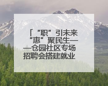 “职”引未来“惠”聚民生——仓园社区专场招聘会搭建就业“暖心桥”