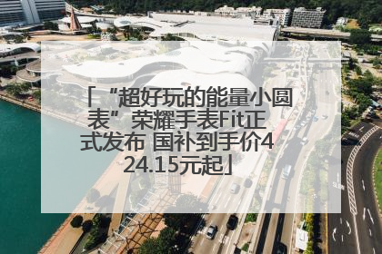 “超好玩的能量小圆表”荣耀手表Fit正式发布 国补到手价424.15元起