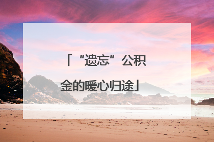 “遗忘”公积金的暖心归途