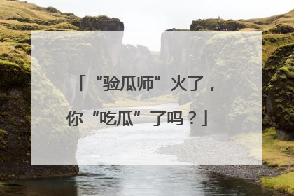 “验瓜师”火了，你“吃瓜”了吗？