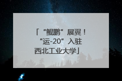 “鲲鹏”展翼！“运-20”入驻西北工业大学