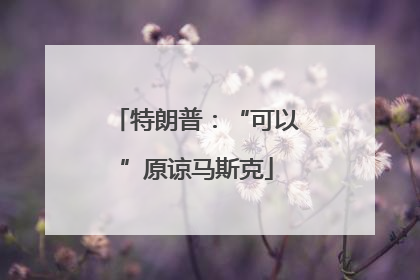 特朗普：“可以”原谅马斯克