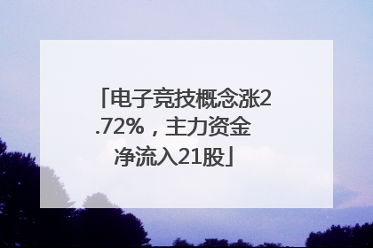 电子竞技概念涨2.72%，主力资金净流入21股