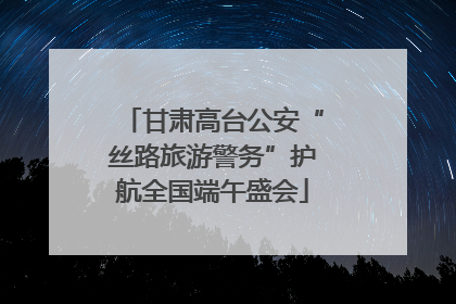 甘肃高台公安“丝路旅游警务”护航全国端午盛会