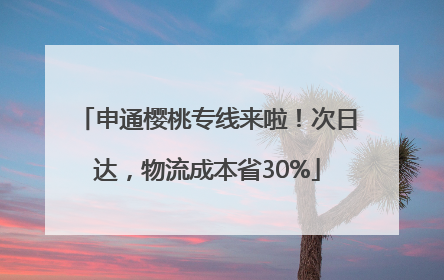 申通樱桃专线来啦！次日达，物流成本省30%