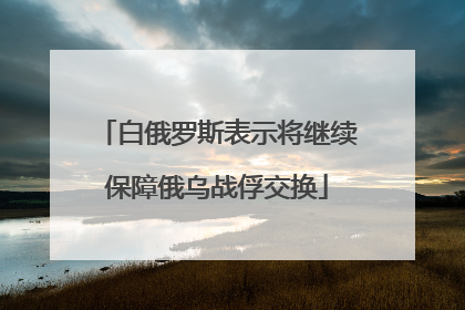 白俄罗斯表示将继续保障俄乌战俘交换
