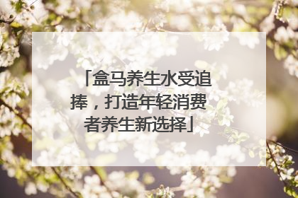 盒马养生水受追捧，打造年轻消费者养生新选择