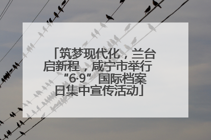 筑梦现代化，兰台启新程，咸宁市举行“6·9”国际档案日集中宣传活动