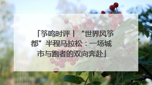 筝鸣时评丨“世界风筝都”半程马拉松：一场城市与跑者的双向奔赴