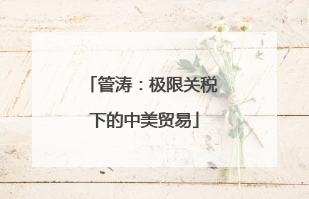 管涛：极限关税下的中美贸易