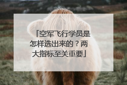 空军飞行学员是怎样选出来的？两大指标至关重要