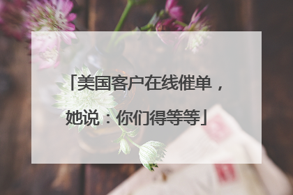 美国客户在线催单，她说：你们得等等