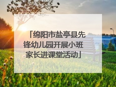 绵阳市盐亭县先锋幼儿园开展小班家长进课堂活动