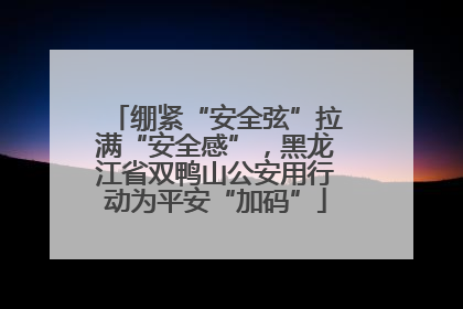绷紧“安全弦”拉满“安全感”，黑龙江省双鸭山公安用行动为平安“加码”