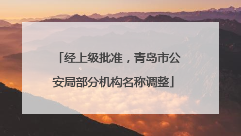 经上级批准，青岛市公安局部分机构名称调整