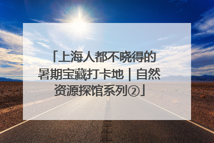 上海人都不晓得的 暑期宝藏打卡地｜自然资源探馆系列②