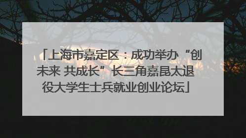 上海市嘉定区：成功举办“创未来 共成长”长三角嘉昆太退役大学生士兵就业创业论坛