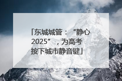 东城城管：“静心2025”，为高考按下城市静音键