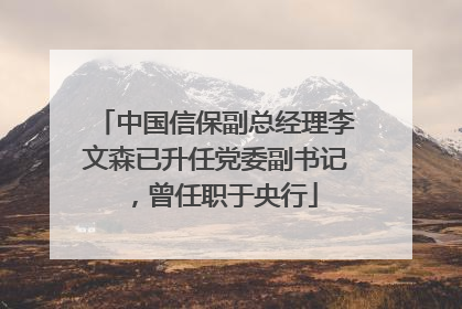 中国信保副总经理李文森已升任党委副书记，曾任职于央行