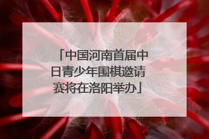 中国河南首届中日青少年围棋邀请赛将在洛阳举办