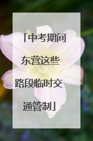 中考期间 东营这些路段临时交通管制