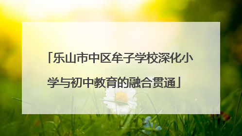 乐山市中区牟子学校深化小学与初中教育的融合贯通