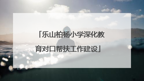 乐山柏杨小学深化教育对口帮扶工作建设