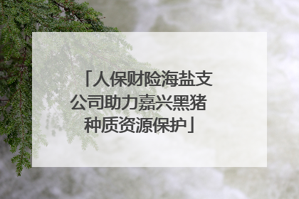 人保财险海盐支公司助力嘉兴黑猪种质资源保护