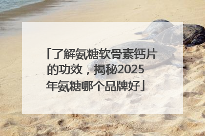 了解氨糖软骨素钙片的功效，揭秘2025年氨糖哪个品牌好