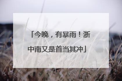 今晚，有暴雨！浙中南又是首当其冲