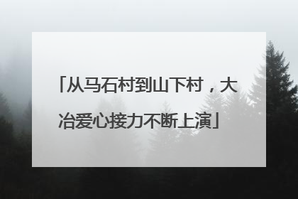 从马石村到山下村，大冶爱心接力不断上演
