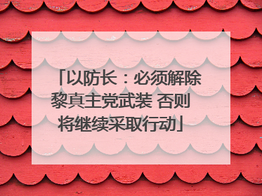 以防长：必须解除黎真主党武装 否则将继续采取行动