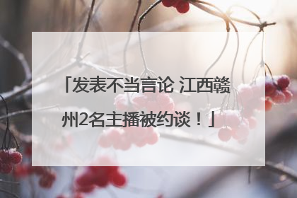 发表不当言论 江西赣州2名主播被约谈！