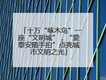 十万“啄木鸟”一座“文明城”，“爱泰安随手拍”点亮城市文明之光