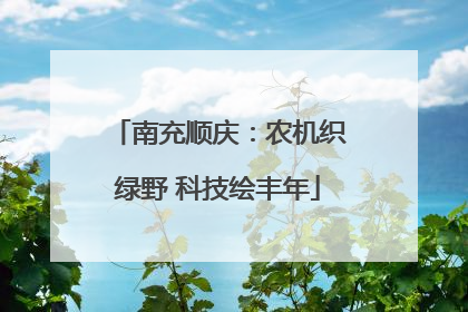 南充顺庆：农机织绿野 科技绘丰年