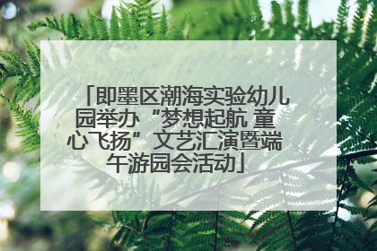 即墨区潮海实验幼儿园举办“梦想起航 童心飞扬”文艺汇演暨端午游园会活动