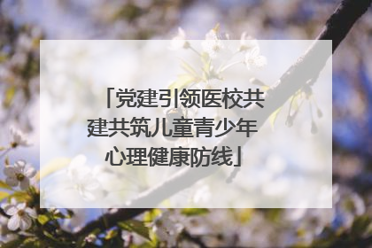 党建引领医校共建共筑儿童青少年心理健康防线