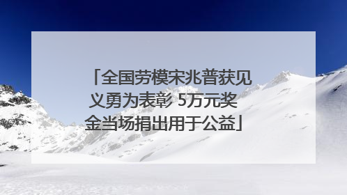 全国劳模宋兆普获见义勇为表彰 5万元奖金当场捐出用于公益