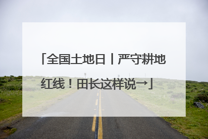 全国土地日丨严守耕地红线！田长这样说→
