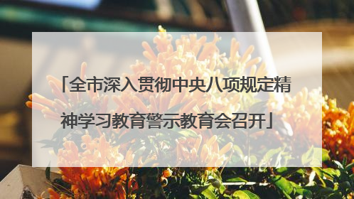 全市深入贯彻中央八项规定精神学习教育警示教育会召开