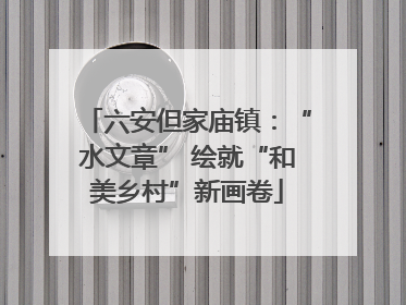 六安但家庙镇：“水文章” 绘就“和美乡村”新画卷